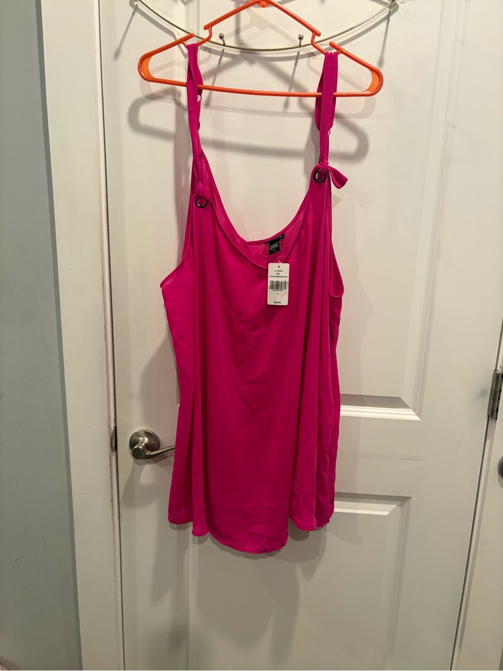 torrid Bright Fuchsia Adjustable Tie-Shoulder Camisole